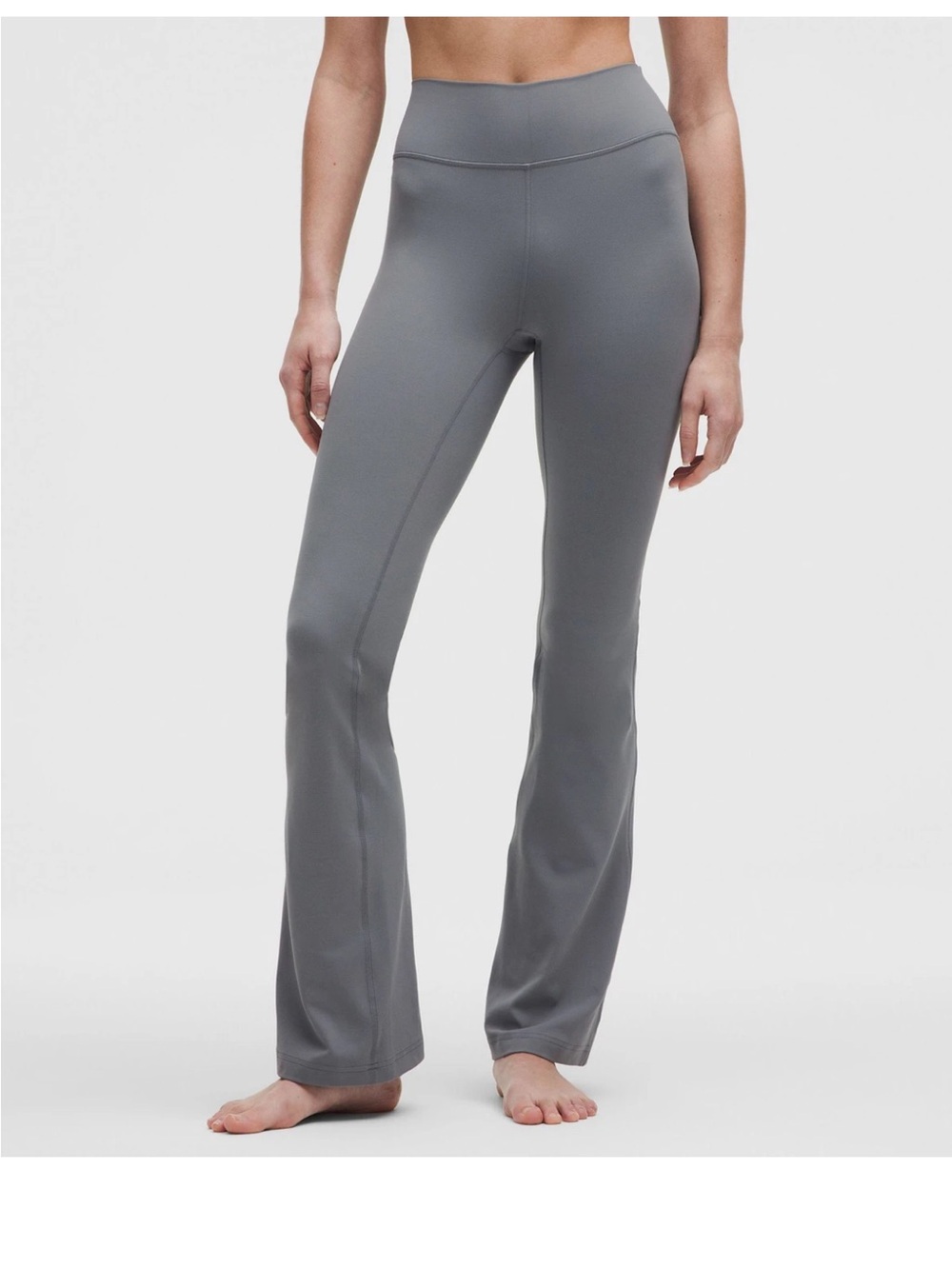 High-Rise Gray Flare Yoga Pants